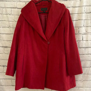 Women’s METAPHOR red pea coat jacket 1X